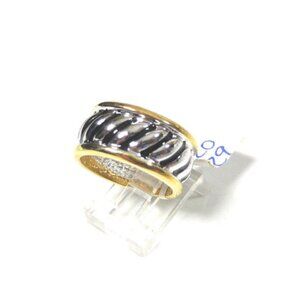 Silver Rhodium Plated & Gold KGE Cable Ring Wide 50 MILS Of Plating